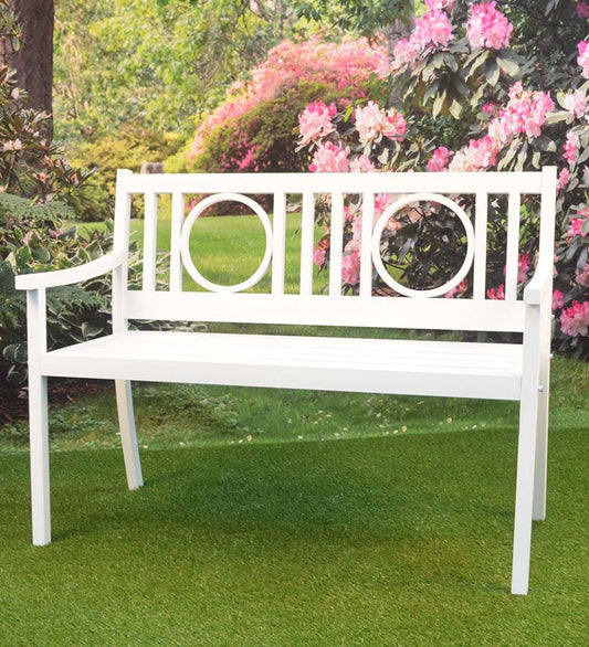 Plow & Hearth Metal Furniture Outdoor Living Grayson Steel Garden Bench - Black