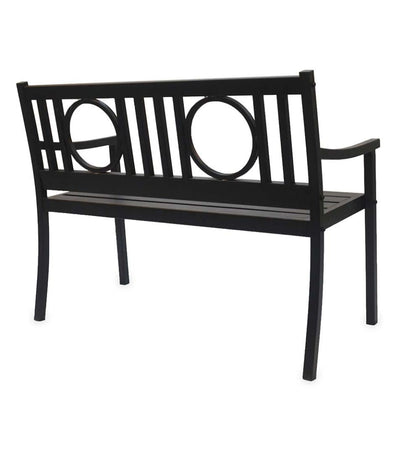 Plow & Hearth Metal Furniture Outdoor Living Grayson Steel Garden Bench - Black