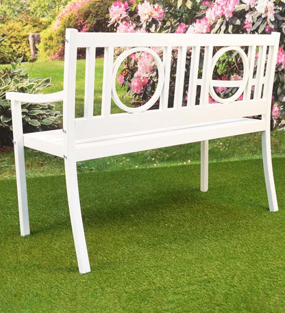 Plow & Hearth Metal Furniture Outdoor Living Grayson Steel Garden Bench - Black