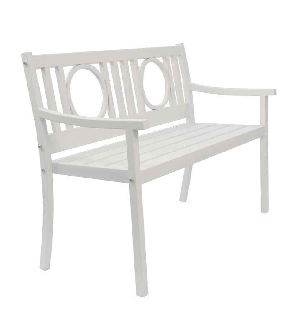 Plow & Hearth Metal Furniture Outdoor Living Grayson Steel Garden Bench - Black