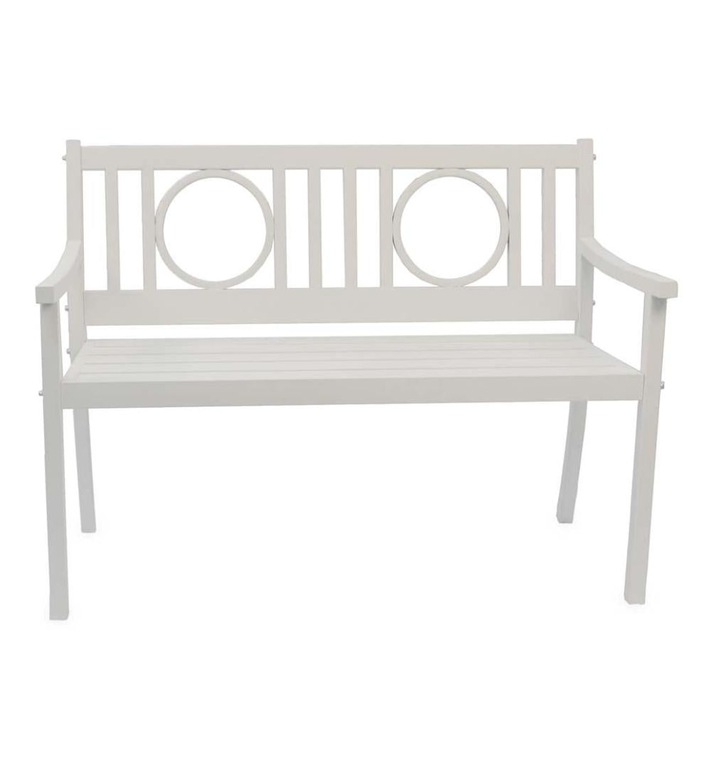 Plow & Hearth Metal Furniture Outdoor Living Grayson Steel Garden Bench - Black