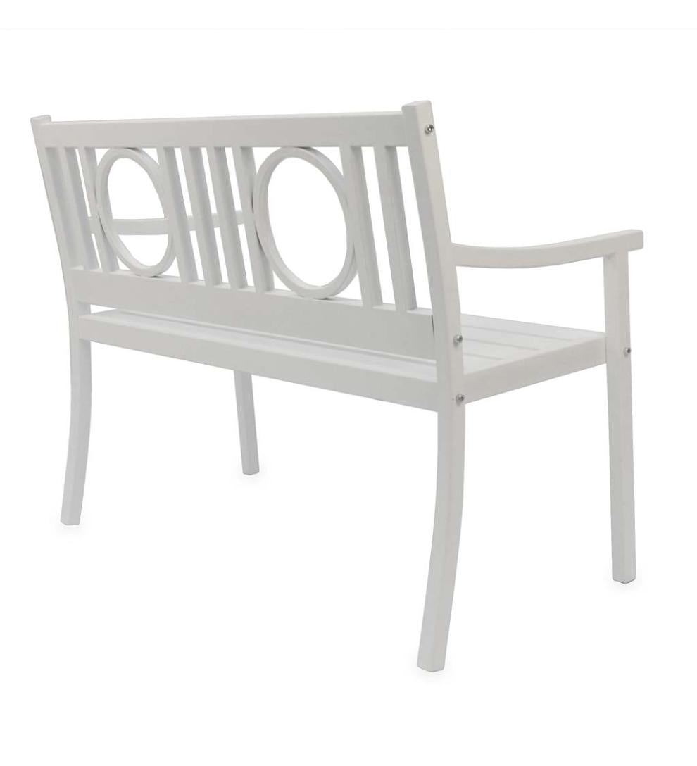 Plow & Hearth Metal Furniture Outdoor Living Grayson Steel Garden Bench - Black