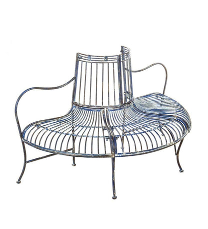 Plow & Hearth Metal Furniture Outdoor Living Metal Curved Wrap-Around Tree Bench