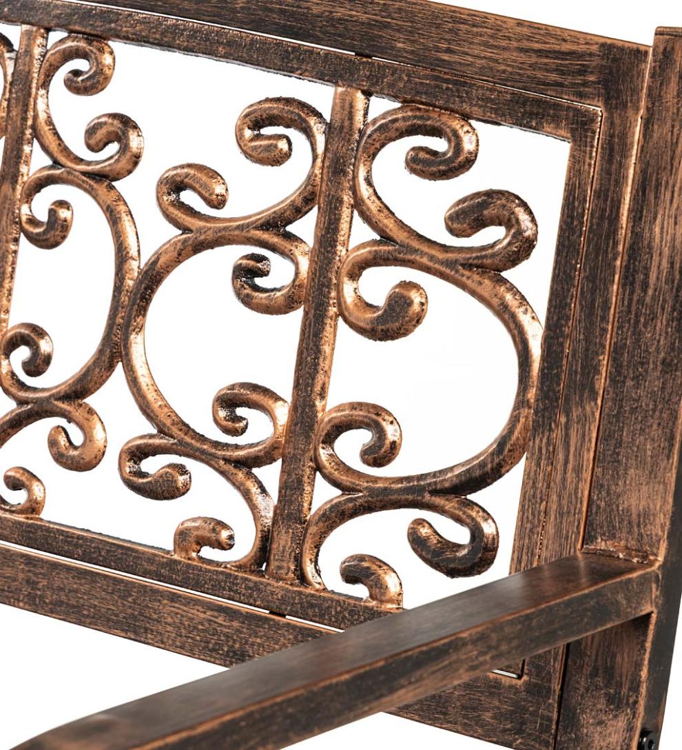 Plow & Hearth Metal Furniture Outdoor Living Montebello Metal Garden Bench