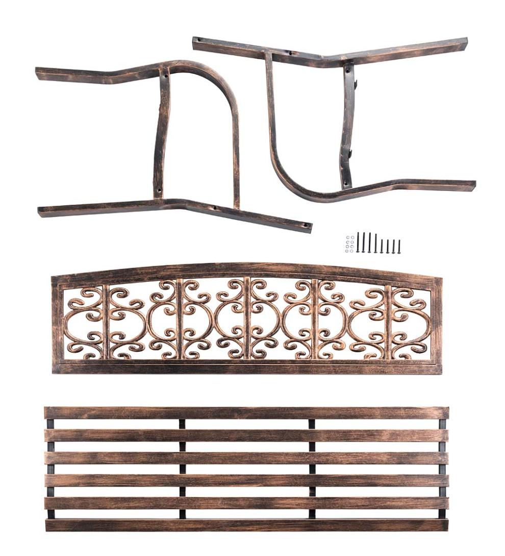 Plow & Hearth Metal Furniture Outdoor Living Montebello Metal Garden Bench