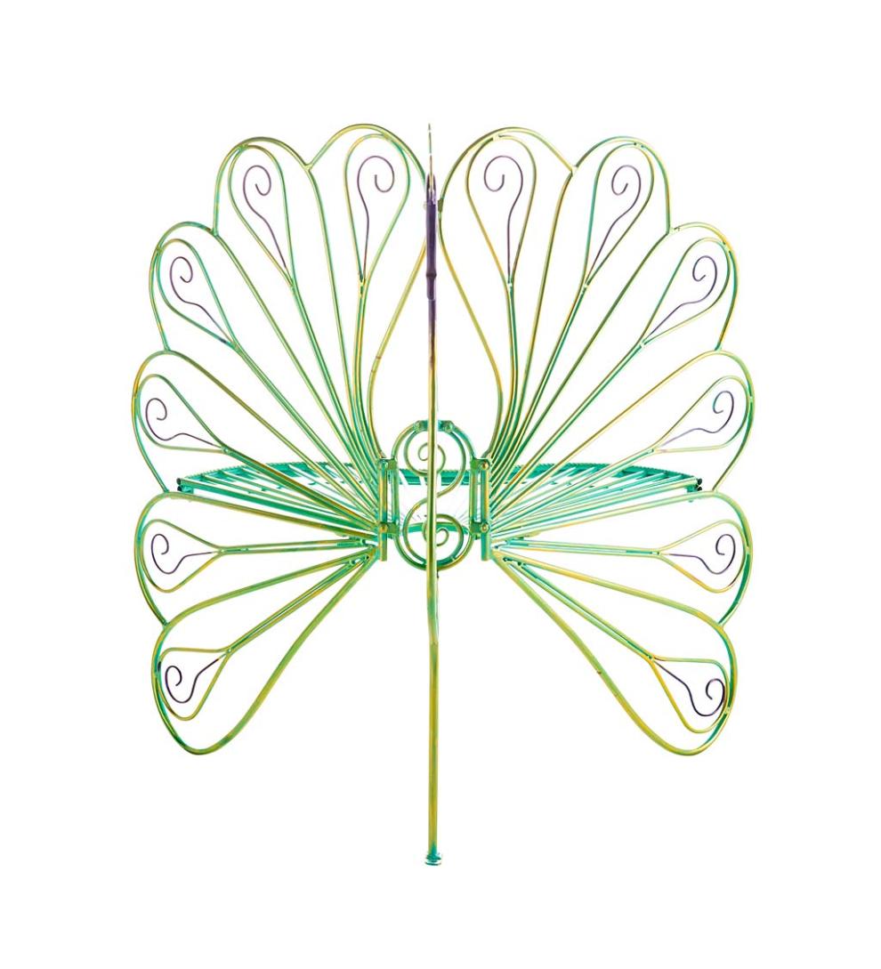 Plow & Hearth Metal Furniture Outdoor Living Multicolor Metal Peacock Garden Chair