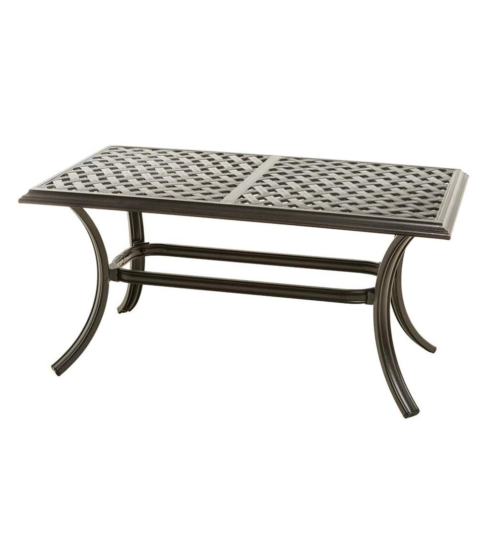 Plow & Hearth Metal Furniture Outdoor Living Park Grove Cast Aluminum Outdoor 4-Piece Seating Set With Cushions