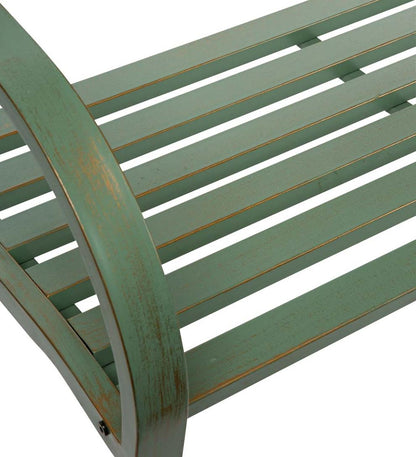 Plow & Hearth Metal Furniture Outdoor Living Pineapple Metal Garden Bench - Verdigris