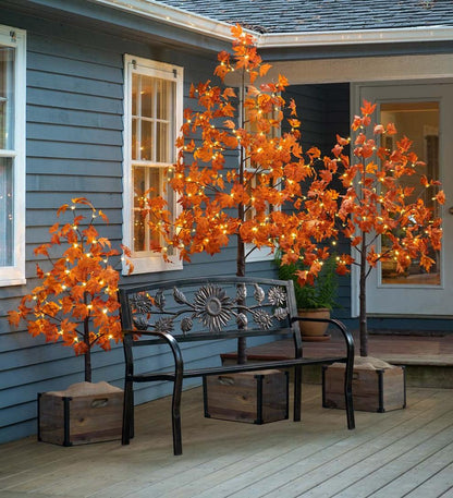 Plow & Hearth Metal Furniture Outdoor Living Sunflower Metal Garden Bench