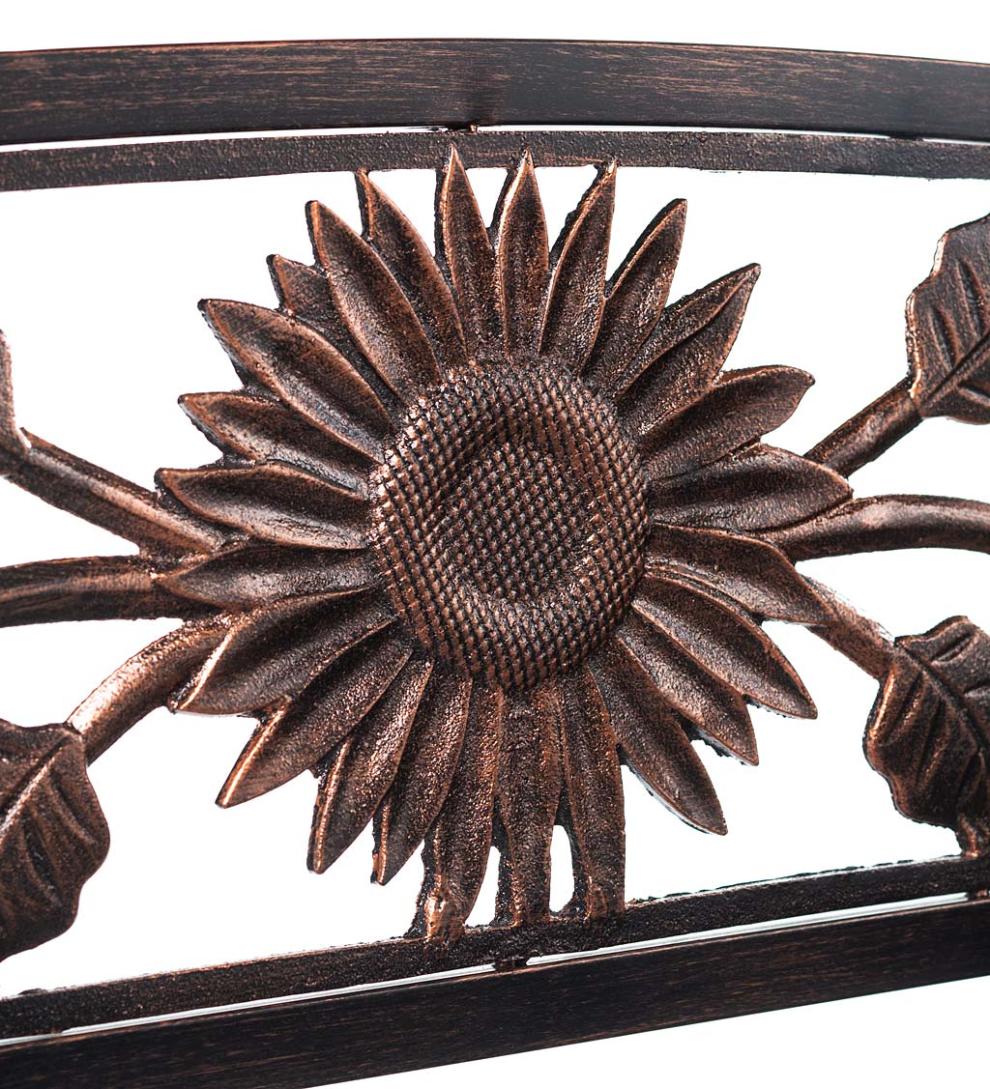 Plow & Hearth Metal Furniture Outdoor Living Sunflower Metal Garden Bench