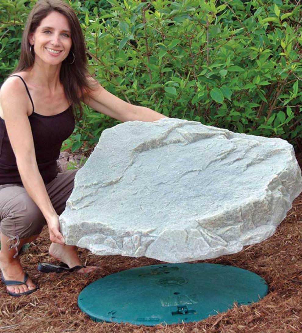 Plow & Hearth Mockrocks® Yard & Garden Usa-Made Flat Mock Rock® - Brown