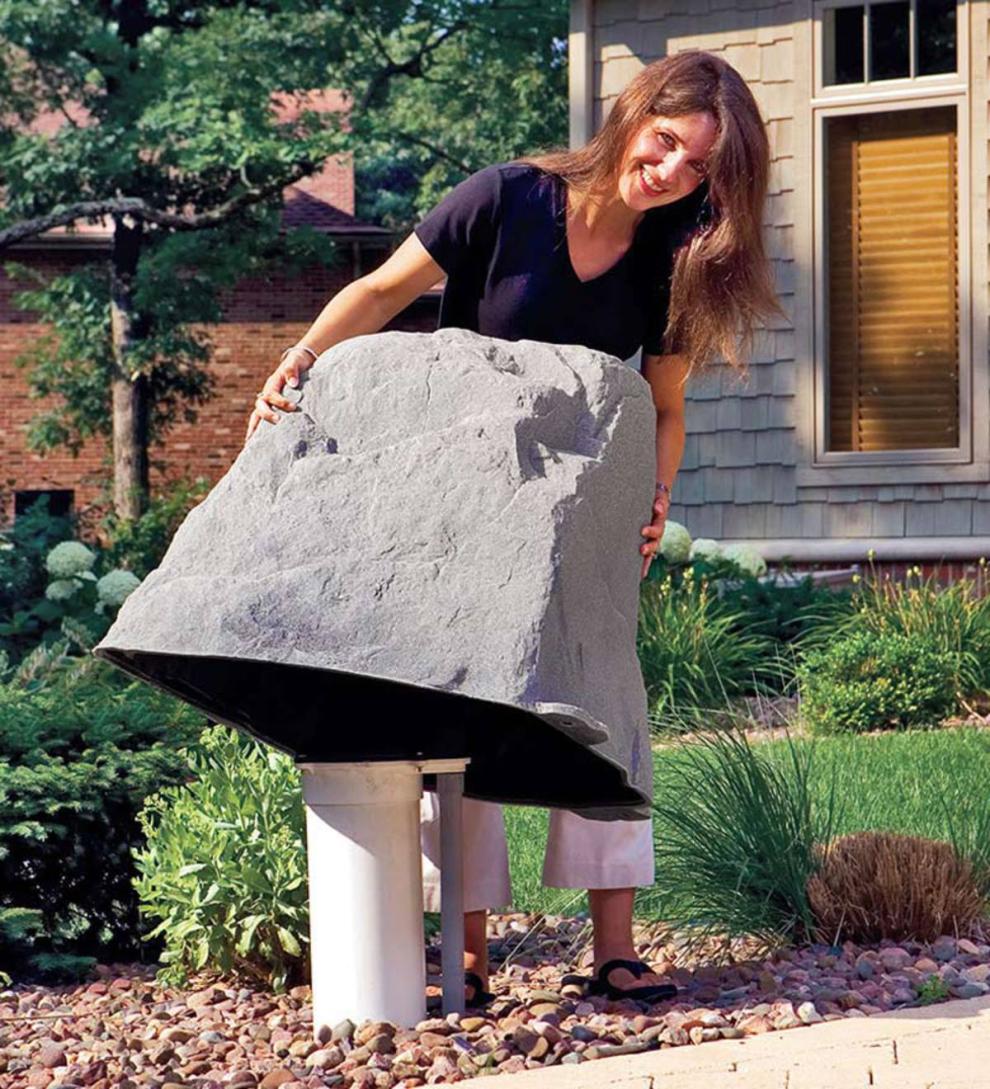 Plow & Hearth Mockrocks® Yard & Garden Usa-Made Large Mock Rock® - Brown