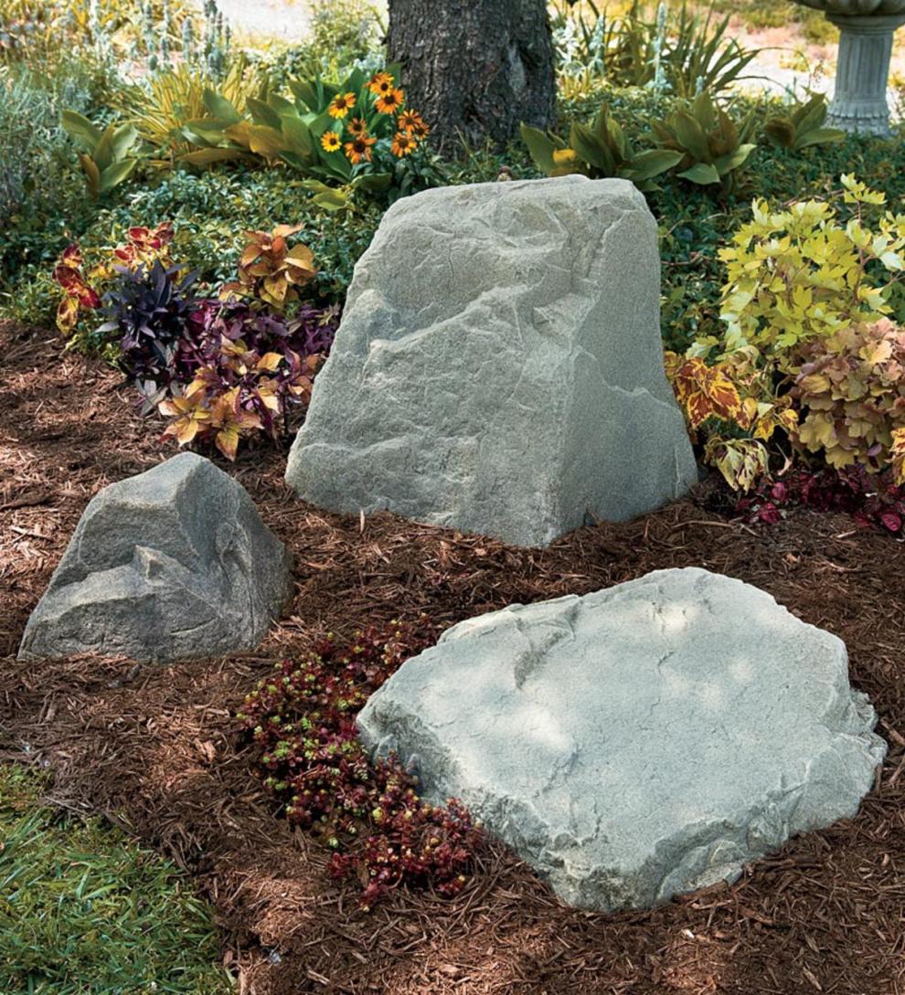 Plow & Hearth Mockrocks® Yard & Garden Usa-Made Large Mock Rock® - Brown