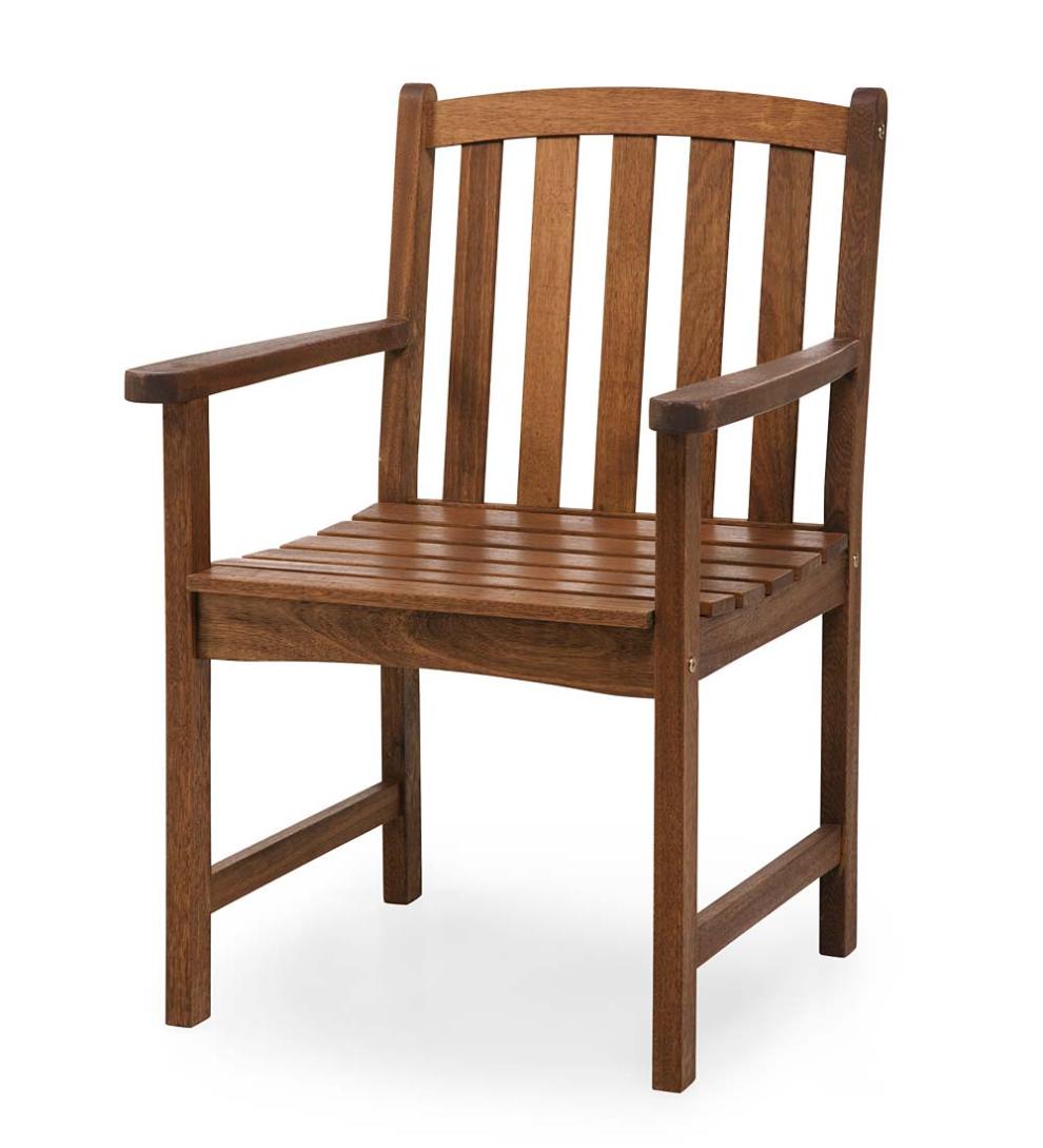 Plow & Hearth Outdoor Dining Outdoor Living Lancaster Outdoor Furniture Collection, Eucalyptus Wood Extension Table And 6 Chairs