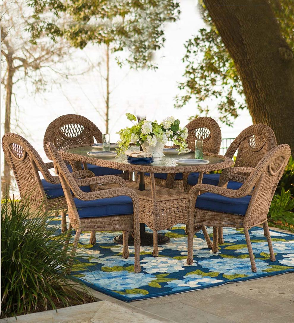 Plow & Hearth Outdoor Dining Outdoor Living Prospect Hill Oval Dining Table And Chairs