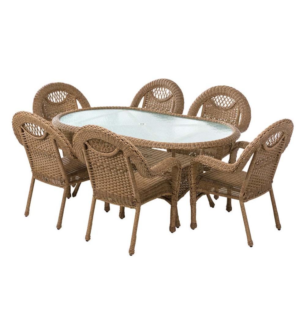 Plow & Hearth Outdoor Dining Outdoor Living Prospect Hill Oval Dining Table And Chairs