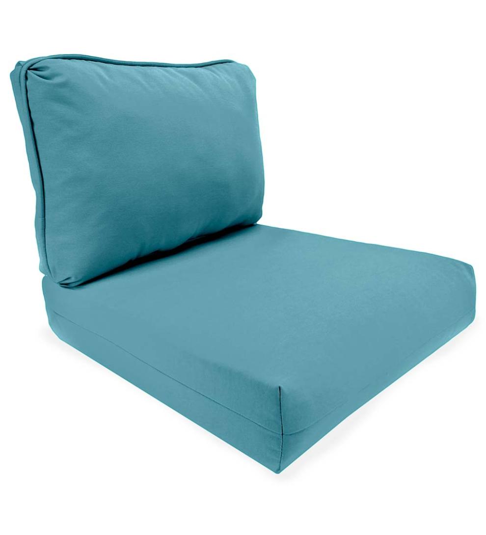 Plow & Hearth Outdoor Furniture Cushions Outdoor Living Seat And Back Replacement Cushions For Claremont, Prospect Hill And Urbanna Furniture Collections, Set Of 2 - Midnight Navy