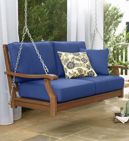 Plow & Hearth Outdoor Furniture Cushions Outdoor Living Seat And Back Replacement Cushions For Claremont, Prospect Hill And Urbanna Furniture Collections, Set Of 2 - Midnight Navy