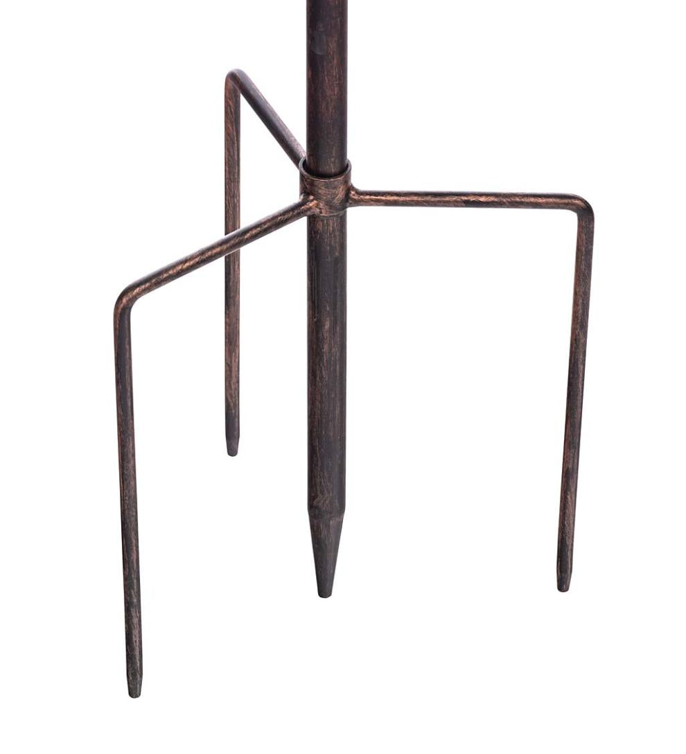 Plow & Hearth Outdoor Lamps & Lighting Outdoor Living Antique Blue And Copper Lily Flower Solar Wind Spinner