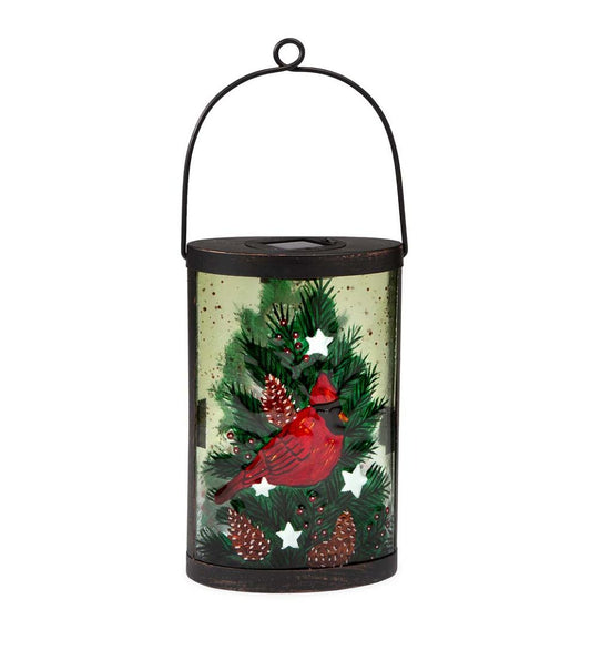 Plow & Hearth Outdoor Lamps & Lighting Outdoor Living Cardinal And Spruce Solar Glass Lantern