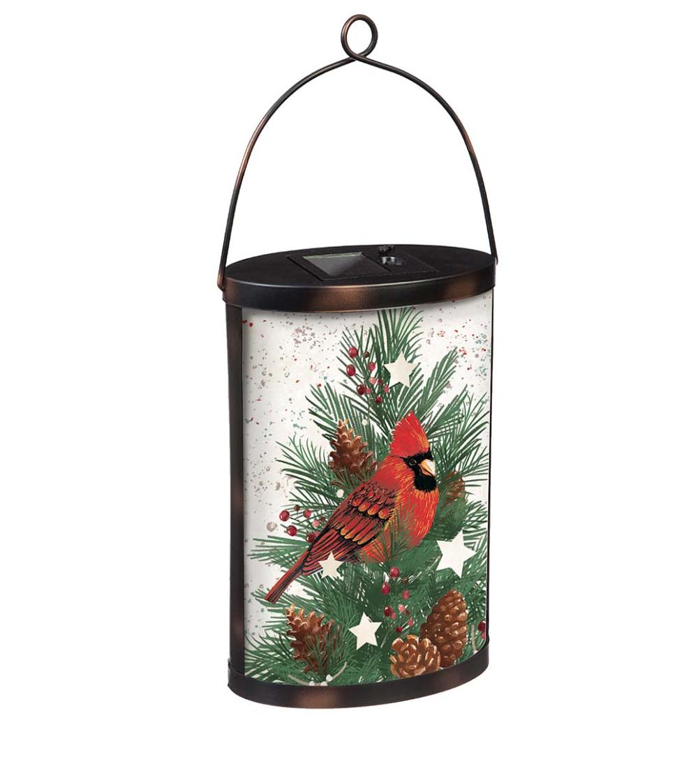 Plow & Hearth Outdoor Lamps & Lighting Outdoor Living Cardinal And Spruce Solar Glass Lantern