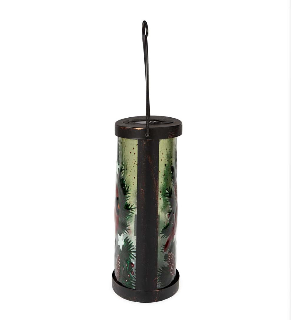 Plow & Hearth Outdoor Lamps & Lighting Outdoor Living Cardinal And Spruce Solar Glass Lantern