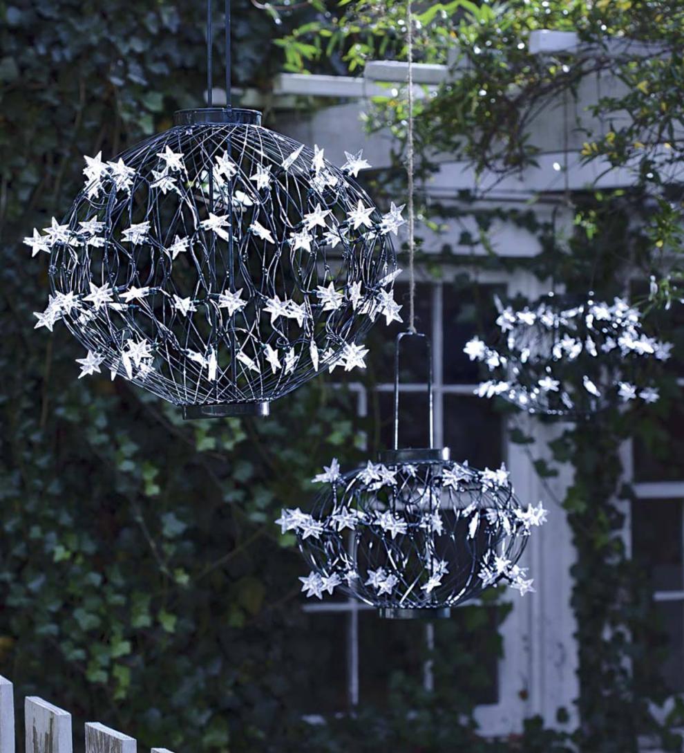 Plow & Hearth Outdoor Lamps & Lighting Outdoor Living Green Solar Star Lanterns