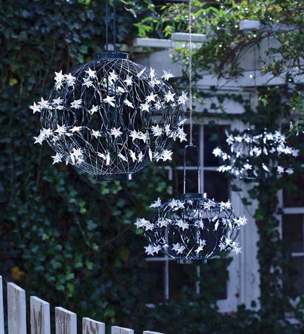 Plow & Hearth Outdoor Lamps & Lighting Outdoor Living Green Solar Star Lanterns