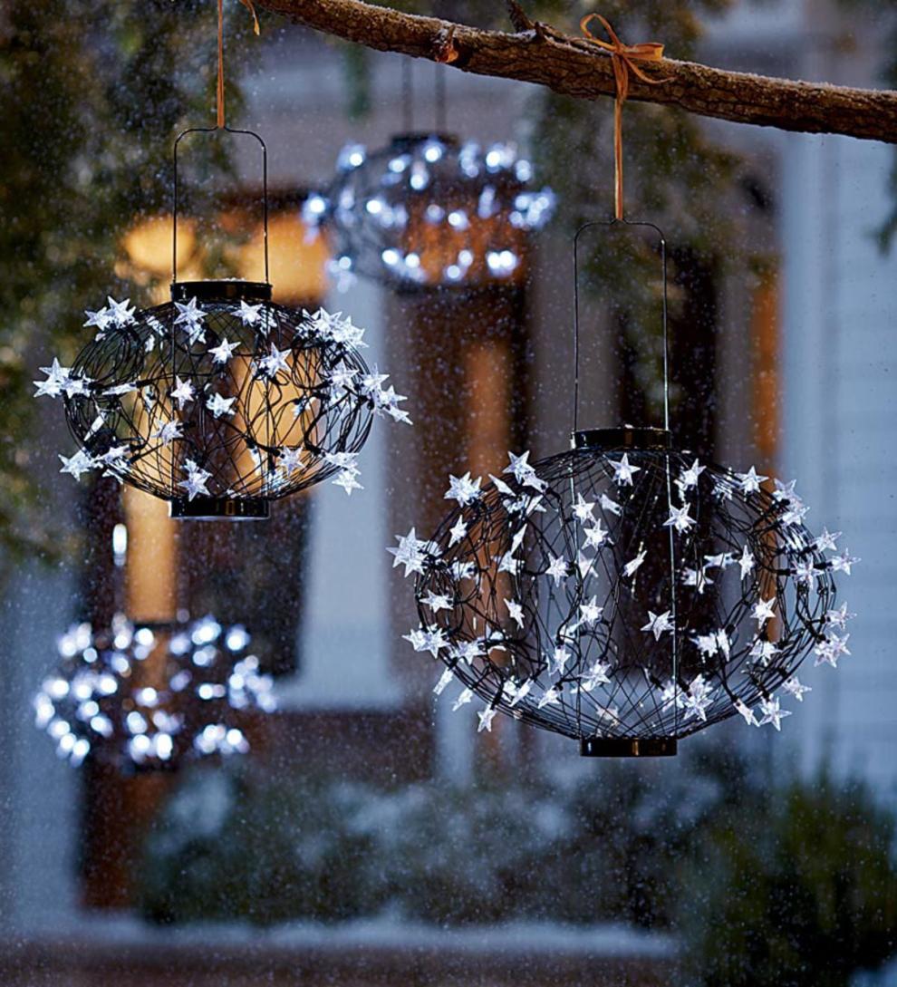 Plow & Hearth Outdoor Lamps & Lighting Outdoor Living Green Solar Star Lanterns