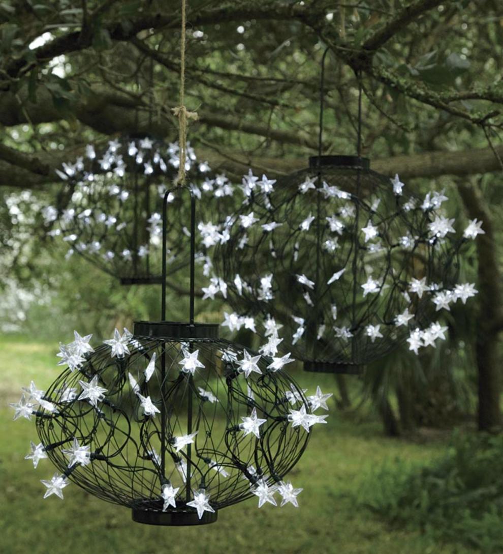 Plow & Hearth Outdoor Lamps & Lighting Outdoor Living Green Solar Star Lanterns