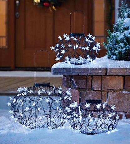 Plow & Hearth Outdoor Lamps & Lighting Outdoor Living Green Solar Star Lanterns