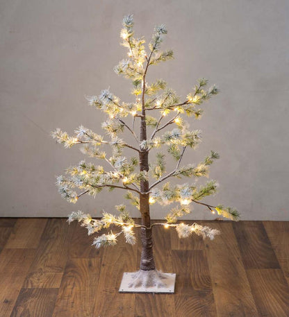 Plow & Hearth Outdoor Lamps & Lighting Outdoor Living Indoor/Outdoor Lighted Snowy Pine Tree