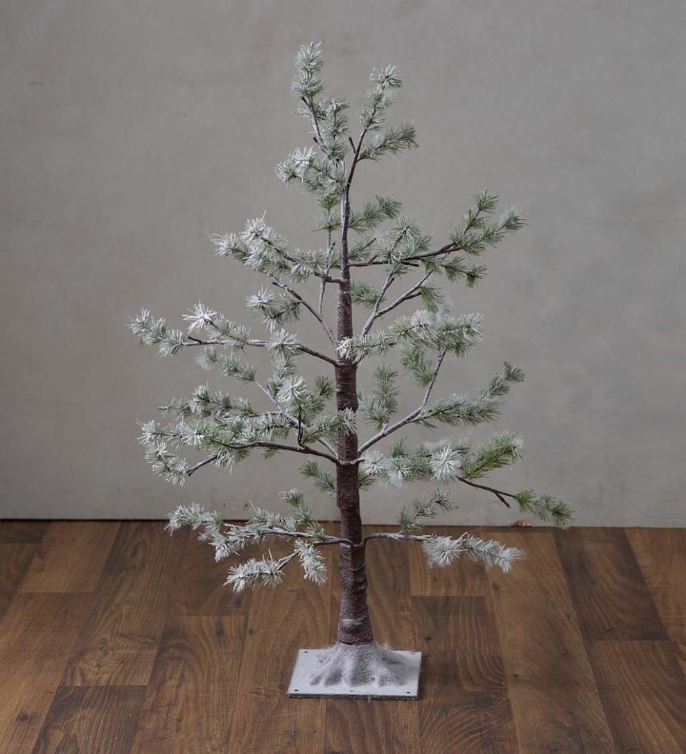 Plow & Hearth Outdoor Lamps & Lighting Outdoor Living Indoor/Outdoor Lighted Snowy Pine Tree
