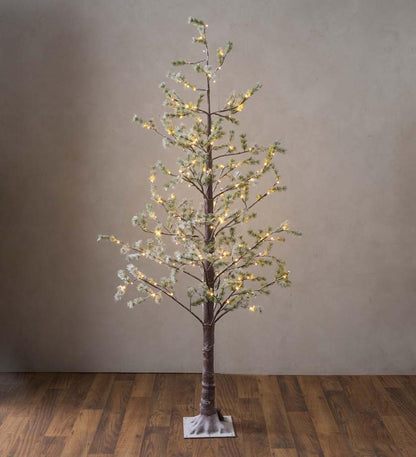 Plow & Hearth Outdoor Lamps & Lighting Outdoor Living Indoor/Outdoor Lighted Snowy Pine Tree