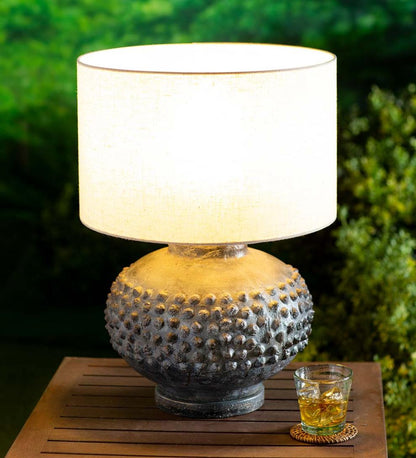 Plow & Hearth Outdoor Lamps & Lighting Outdoor Living Outdoor Slate Color Table Lamp With Weather Resistant Shade