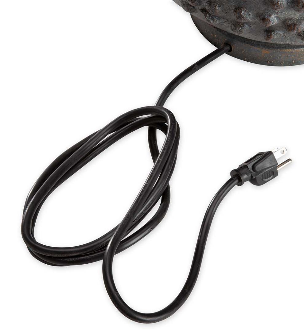 Plow & Hearth Outdoor Lamps & Lighting Outdoor Living Outdoor Slate Color Table Lamp With Weather Resistant Shade