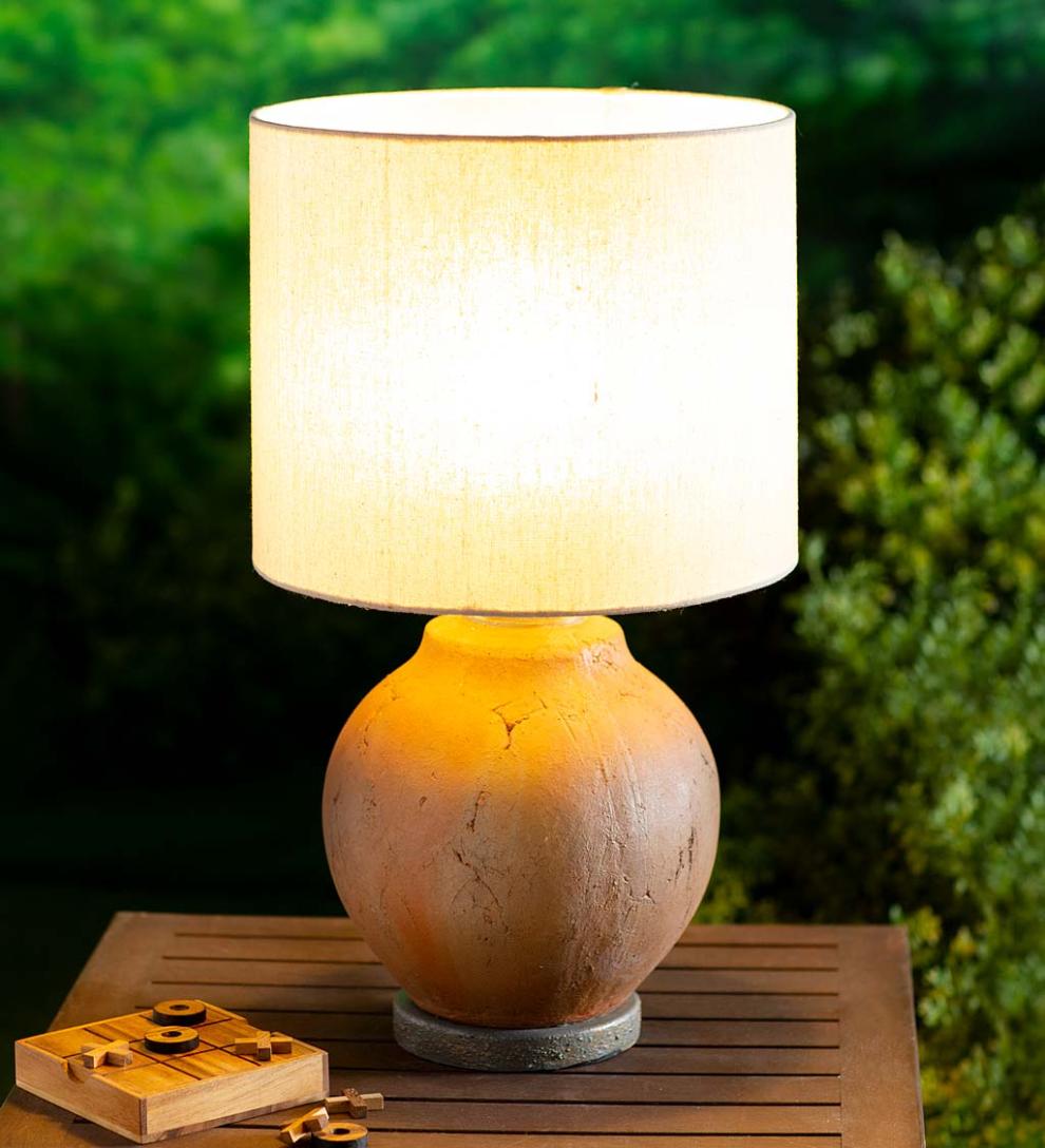 Plow & Hearth Outdoor Lamps & Lighting Outdoor Living Outdoor Terra Cotta Style Table Lamp