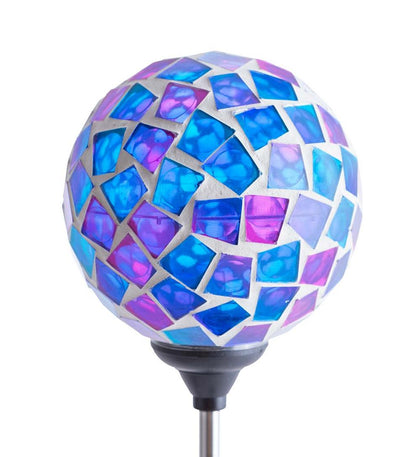 Plow & Hearth Outdoor Lamps & Lighting Outdoor Living Pieced Glass Mosaic Solar Garden Stakes, Set Of 3