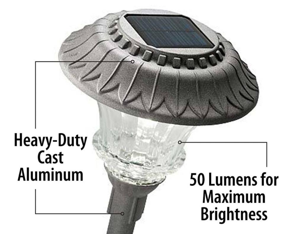 Plow & Hearth Outdoor Lamps & Lighting Outdoor Living Super-Bright Solar Led Path Lights, Set Of 4 - Black
