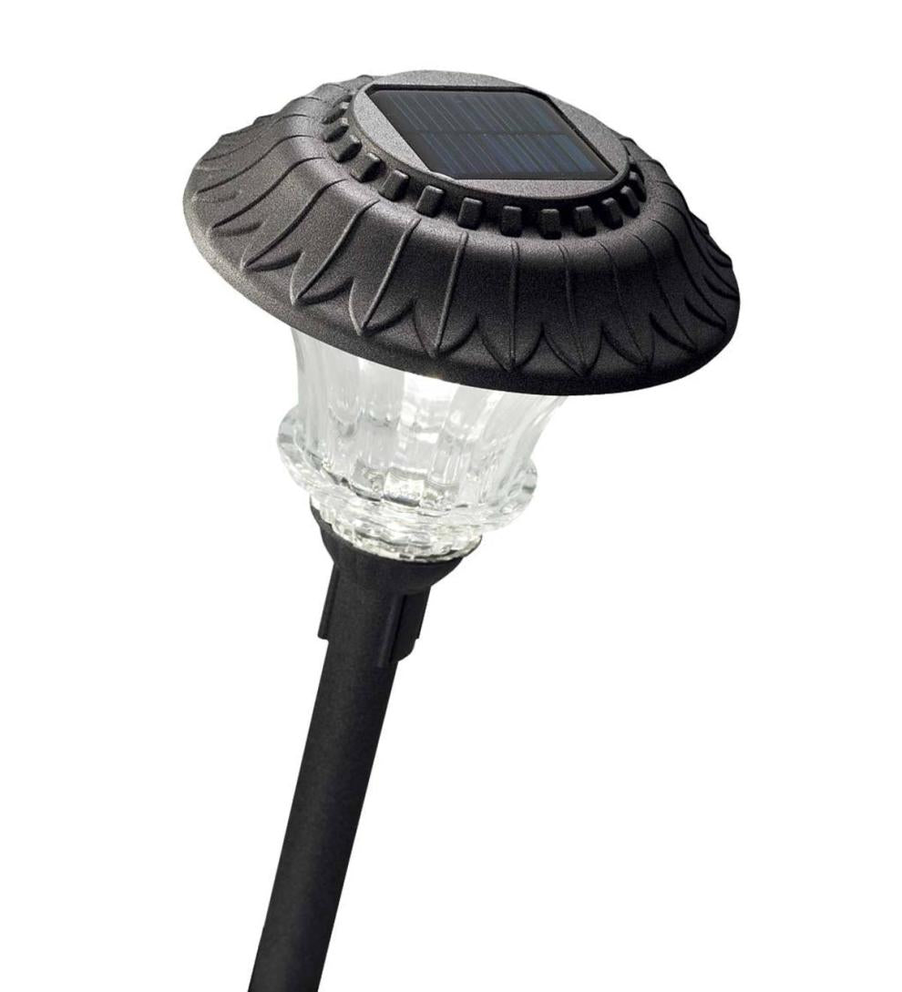 Plow & Hearth Outdoor Lamps & Lighting Outdoor Living Super-Bright Solar Led Path Lights, Set Of 4 - Black