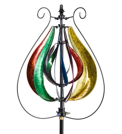 Plow & Hearth Outdoor Lamps & Lighting Outdoor Living Water Misting Garden Wind Spinner - Verdigris Copper