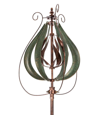 Plow & Hearth Outdoor Lamps & Lighting Outdoor Living Water Misting Garden Wind Spinner - Verdigris Copper