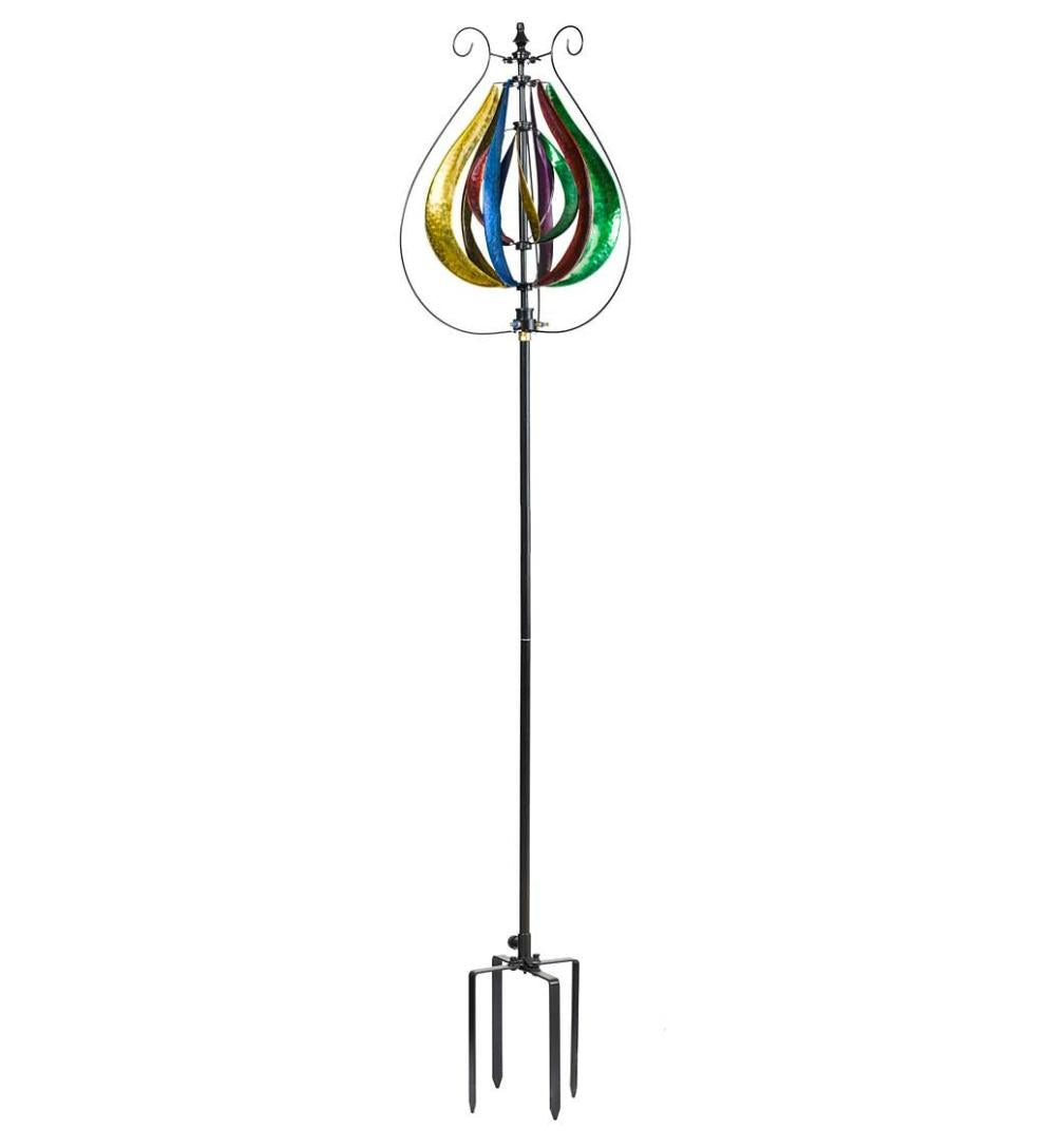 Plow & Hearth Outdoor Lamps & Lighting Outdoor Living Water Misting Garden Wind Spinner - Verdigris Copper