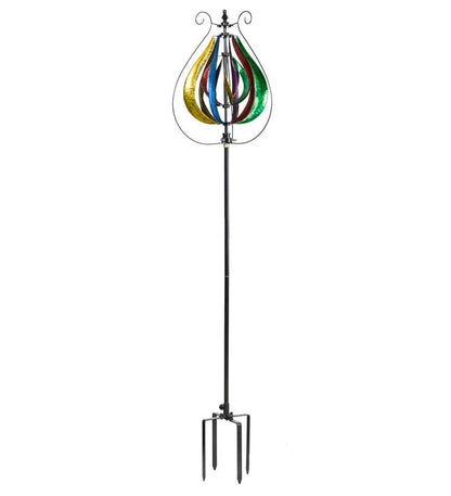 Plow & Hearth Outdoor Lamps & Lighting Outdoor Living Water Misting Garden Wind Spinner - Verdigris Copper