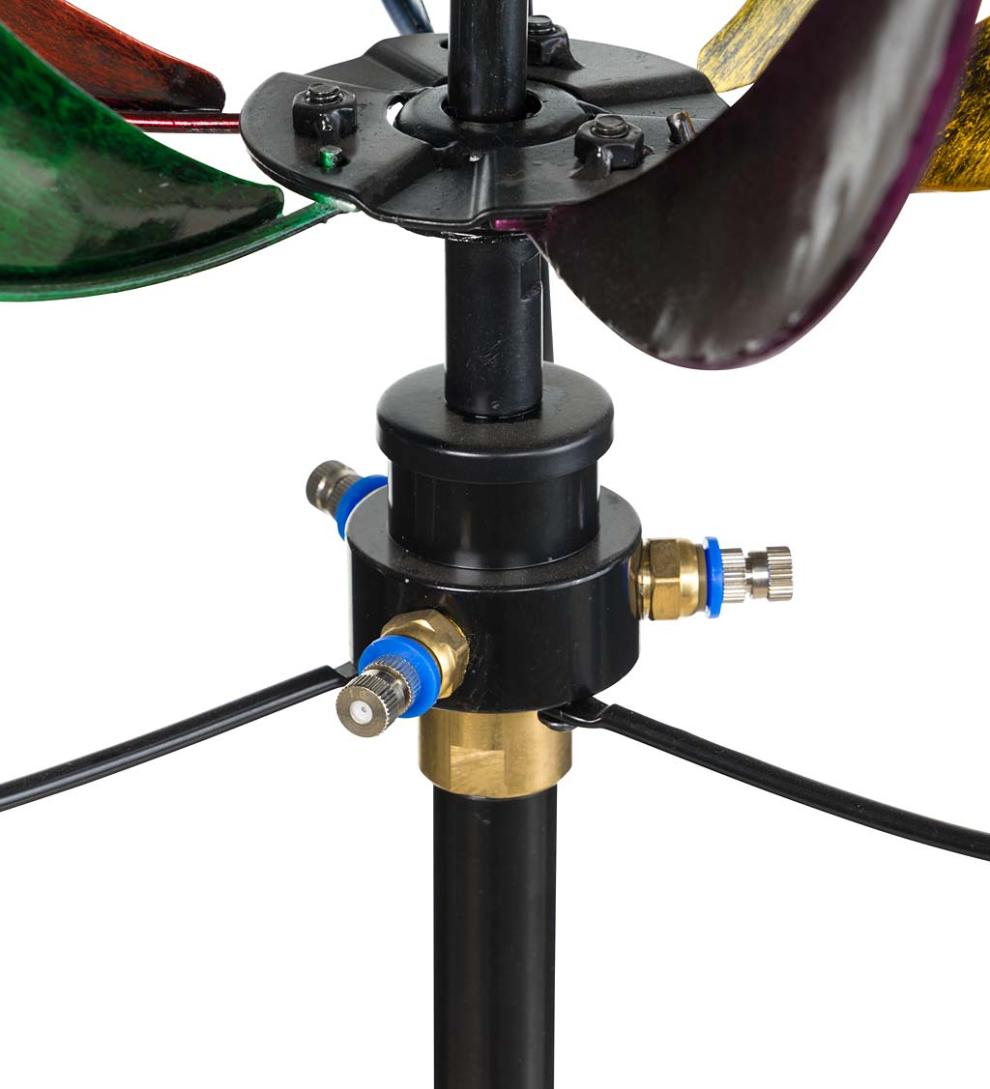 Plow & Hearth Outdoor Lamps & Lighting Outdoor Living Water Misting Garden Wind Spinner - Verdigris Copper