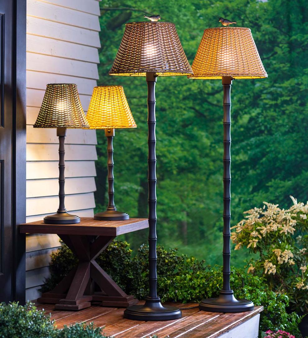 Plow & Hearth Outdoor Lamps & Lighting Outdoor Living Waterproof Outdoor Wicker Lamp