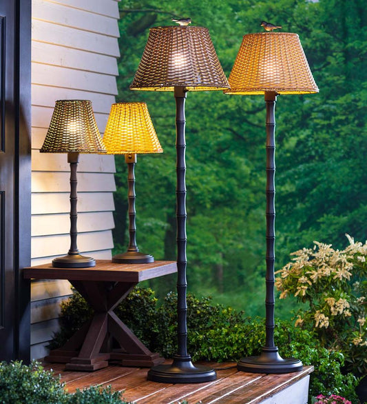 Plow & Hearth Outdoor Lamps & Lighting Outdoor Living Waterproof Outdoor Wicker Lamp