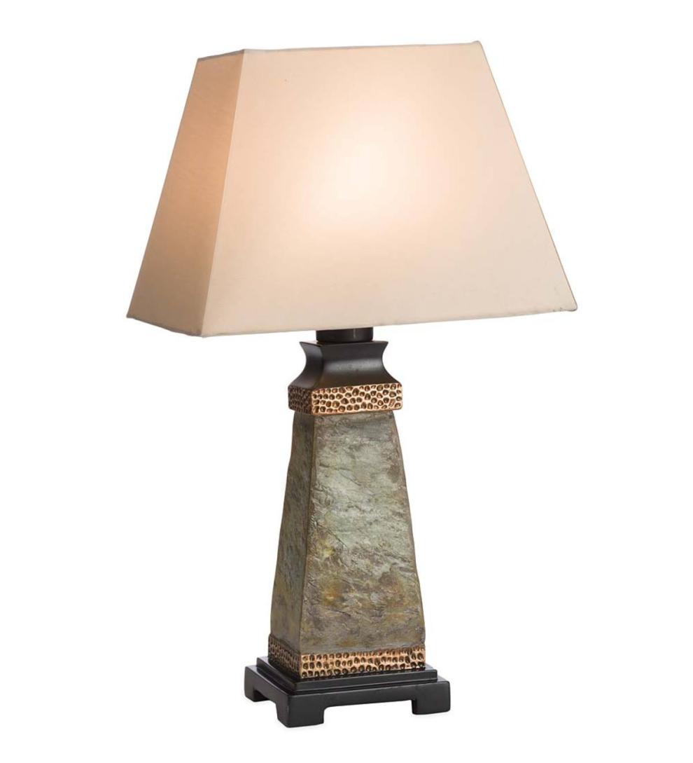 Plow & Hearth Outdoor Lamps & Lighting Outdoor Living Weatherproof Slate Outdoor Table Lamp