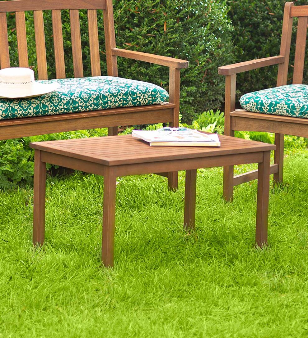 Plow & Hearth Outdoor Seating Sets Outdoor Living Lancaster Eucalyptus Outdoor Seating, 4-Piece Set - Natural