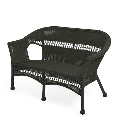 Plow & Hearth Outdoor Side Tables Outdoor Living Easy Care Resin Wicker End Table - Black